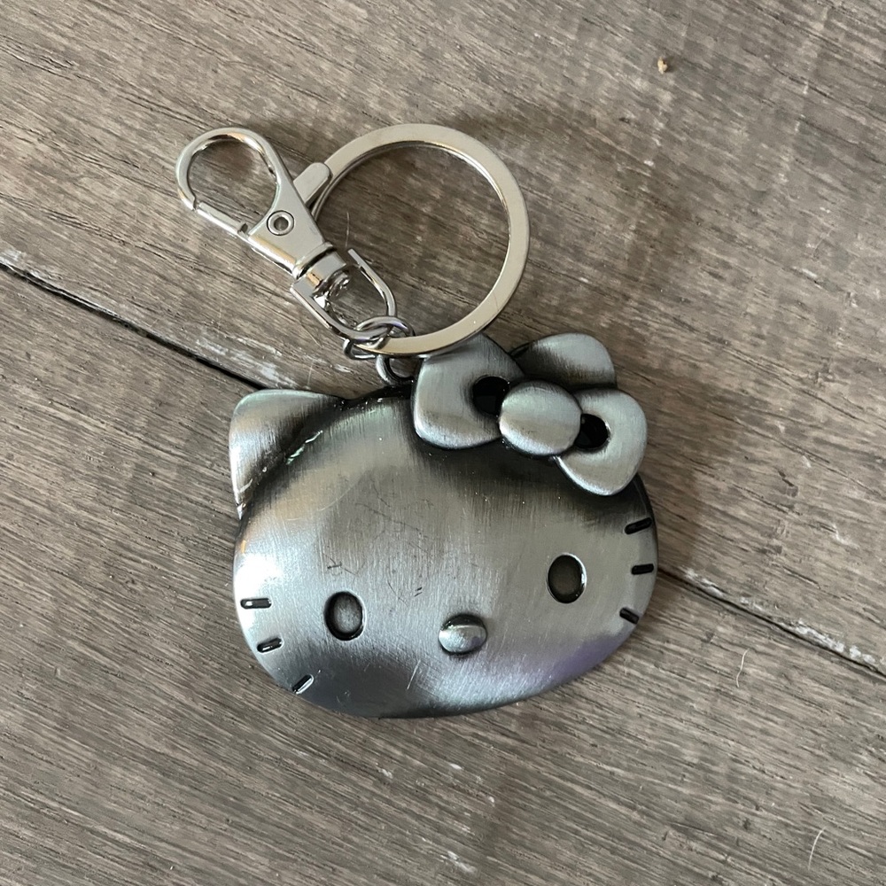 New! Hello Kitty Metallic Gray Keychain charm